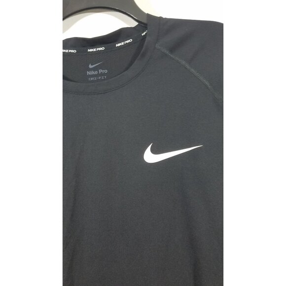 Nike Pro Dri-Fit Slim Fit Black Long Sleeve Shirt XXL 2XLPolyester - Picture 10 of 12
